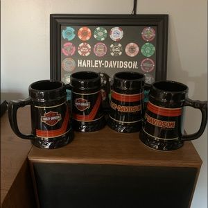 Set of 4 Harley Davidson ceramic mugs